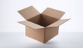 Opened Cardboard Box on White Background Royalty Free Stock Photo