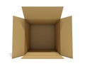 Opened cardboard package box. 3D Royalty Free Stock Photo