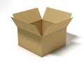 Opened cardboard package box. 3D Royalty Free Stock Photo