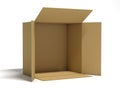 Opened cardboard package box. 3D Royalty Free Stock Photo