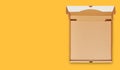 Opened cardboard pizza box template Royalty Free Stock Photo