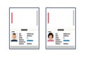 Opened and closed male and female passport vector illustration isolated