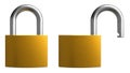 Opened and closed padlocks Royalty Free Stock Photo