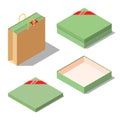Opened and closed present gift boxes Royalty Free Stock Photo