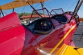 Opened cockpit on a biplane Royalty Free Stock Photo