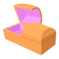 Opened coffin icon, cartoon style