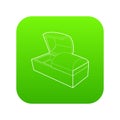 Opened coffin icon green vector