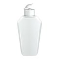 Opened Cosmetic Or Hygiene Grayscale White Plastic Bottle Of Gel