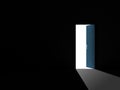 Opened Door in Dark Room Royalty Free Stock Photo