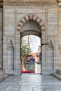 Opened door leading to the court of Blue Mosque, Istanbul, Turkey