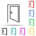 opened door multi color style icon. Simple thin line, outline  of web icons for ui and ux, website or mobile application Royalty Free Stock Photo