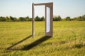 an opened door into the new workld, entrance to another life creative idea Royalty Free Stock Photo