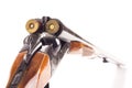 Opened double-barreled hunting gun Royalty Free Stock Photo