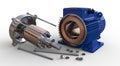 Opened electric motor Royalty Free Stock Photo
