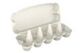 Opened empty egg carton, 3D rendering Royalty Free Stock Photo