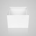 Opened empty square box on gray Royalty Free Stock Photo