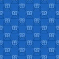 Opened Envelope with Cash vector Money concept line blue seamless pattern