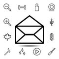 Opened envelope icon. Simple thin line, outline vector element of minimalistic, web icons set for UI and UX, website or mobile Royalty Free Stock Photo