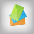 Opened envelope,multicolored envelopes. vector illustration Royalty Free Stock Photo