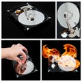 Opened external hard drive on fire. Hard disk Royalty Free Stock Photo