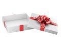 Opened gift box blank gift tag Royalty Free Stock Photo