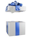 Opened gift box blank gift tag Royalty Free Stock Photo