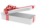 Opened gift box blank gift tag Royalty Free Stock Photo