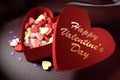 Opened Gift Heart Box With Candy