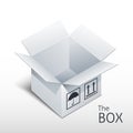 Opened gray box icon with shadow, vector illustration Royalty Free Stock Photo