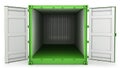 Opened green freight, front view Royalty Free Stock Photo