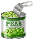 Opened Green Peas Food Can