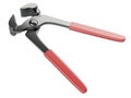 Opened hand pincers with red rubberized handles