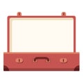 Opened hand suitcase