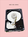 Opened hard disk drive / isometric vector illustration / highly