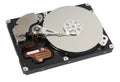 Opened hard drive on white Royalty Free Stock Photo