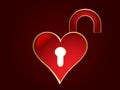 Opened heart shaped lock Royalty Free Stock Photo