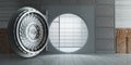 Opened huge empty bank vault front view Royalty Free Stock Photo