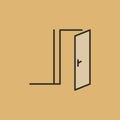 Opened Interior Door vector concept colored icon Royalty Free Stock Photo