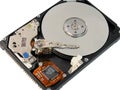 Opened laptop hard disk drive