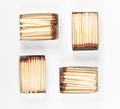 Opened Matchboxes with Brown Matches Royalty Free Stock Photo