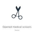 Opened medical scissors icon vector. Trendy flat opened medical scissors icon from medical collection isolated on white background
