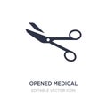 opened medical scissors icon on white background. Simple element illustration from Medical concept