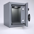 Opened metal safe