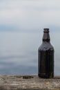 Opened 500ml Bottle of Beer Royalty Free Stock Photo