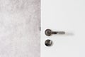 Opened modern white door with nickel handle and lock Royalty Free Stock Photo