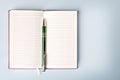 Opened notebook with pen Royalty Free Stock Photo