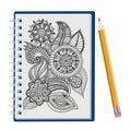 Opened notepad with pen Royalty Free Stock Photo