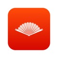 Opened oriental fan icon digital red Royalty Free Stock Photo