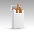 Opened Pack of Cigarettes on Background