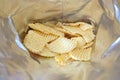 Opened pack of original taste delicious potato chips Royalty Free Stock Photo